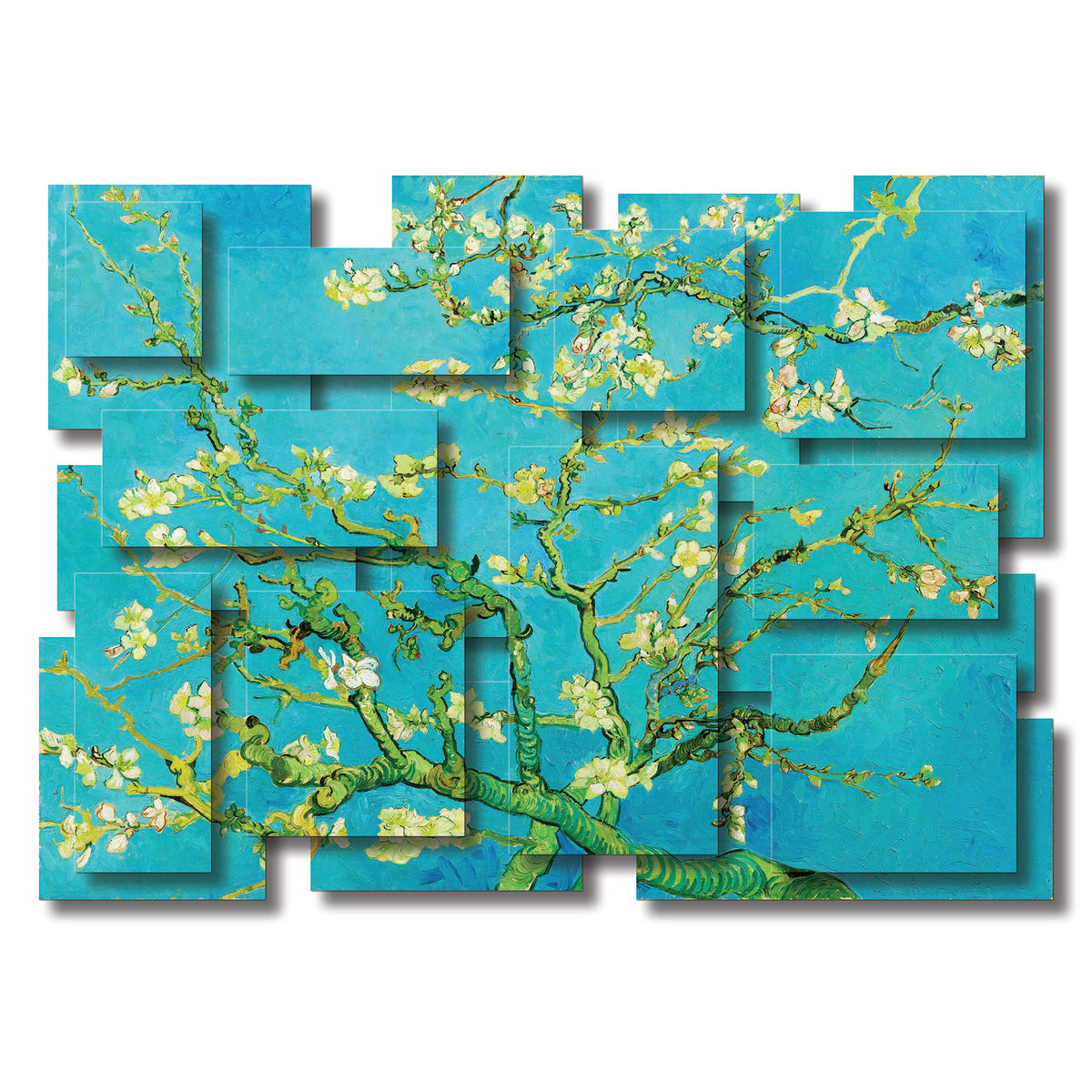 Almond Blossoms wall sculpture, horizontal
