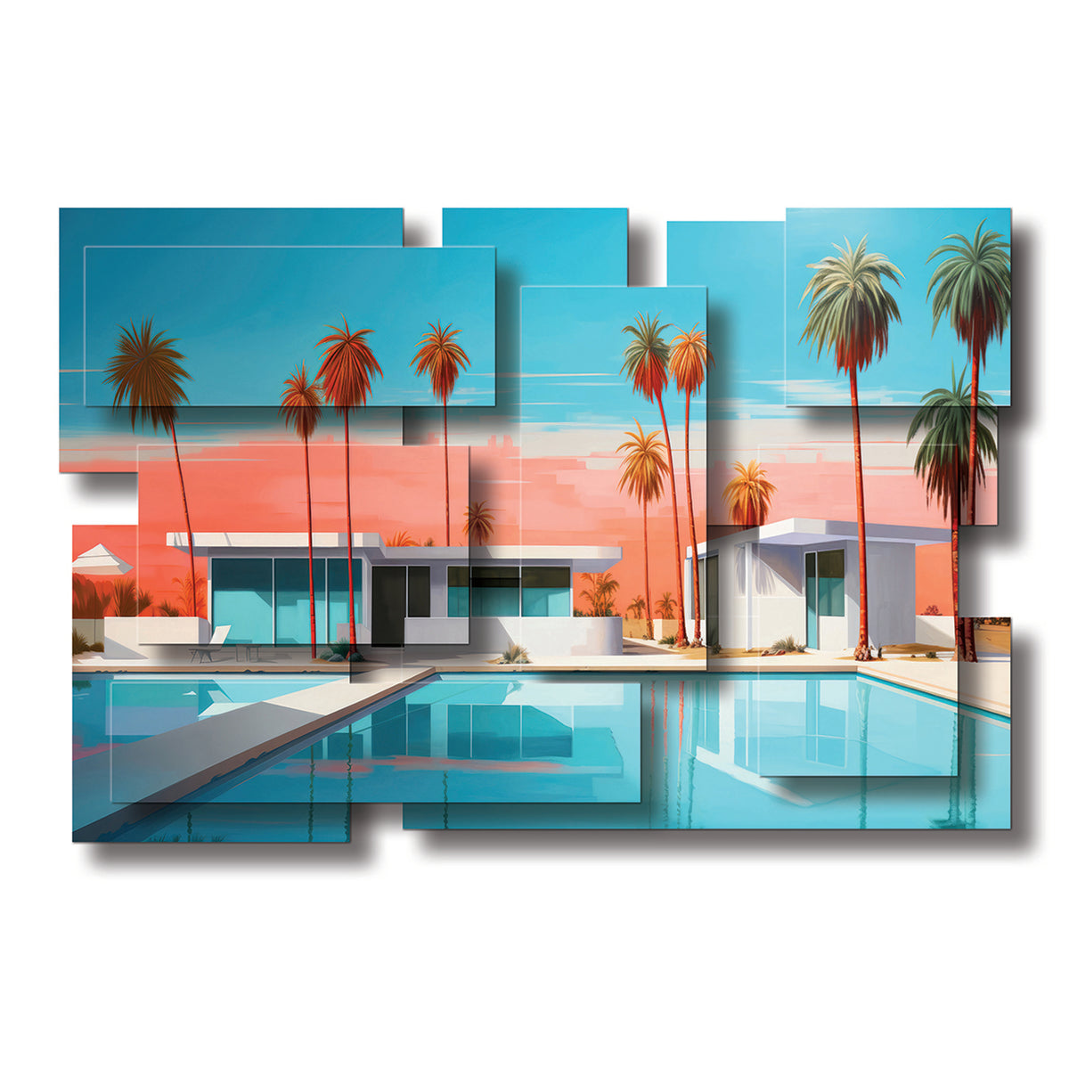 Cali wall sculpture, horizontal, 36 x 24 inches