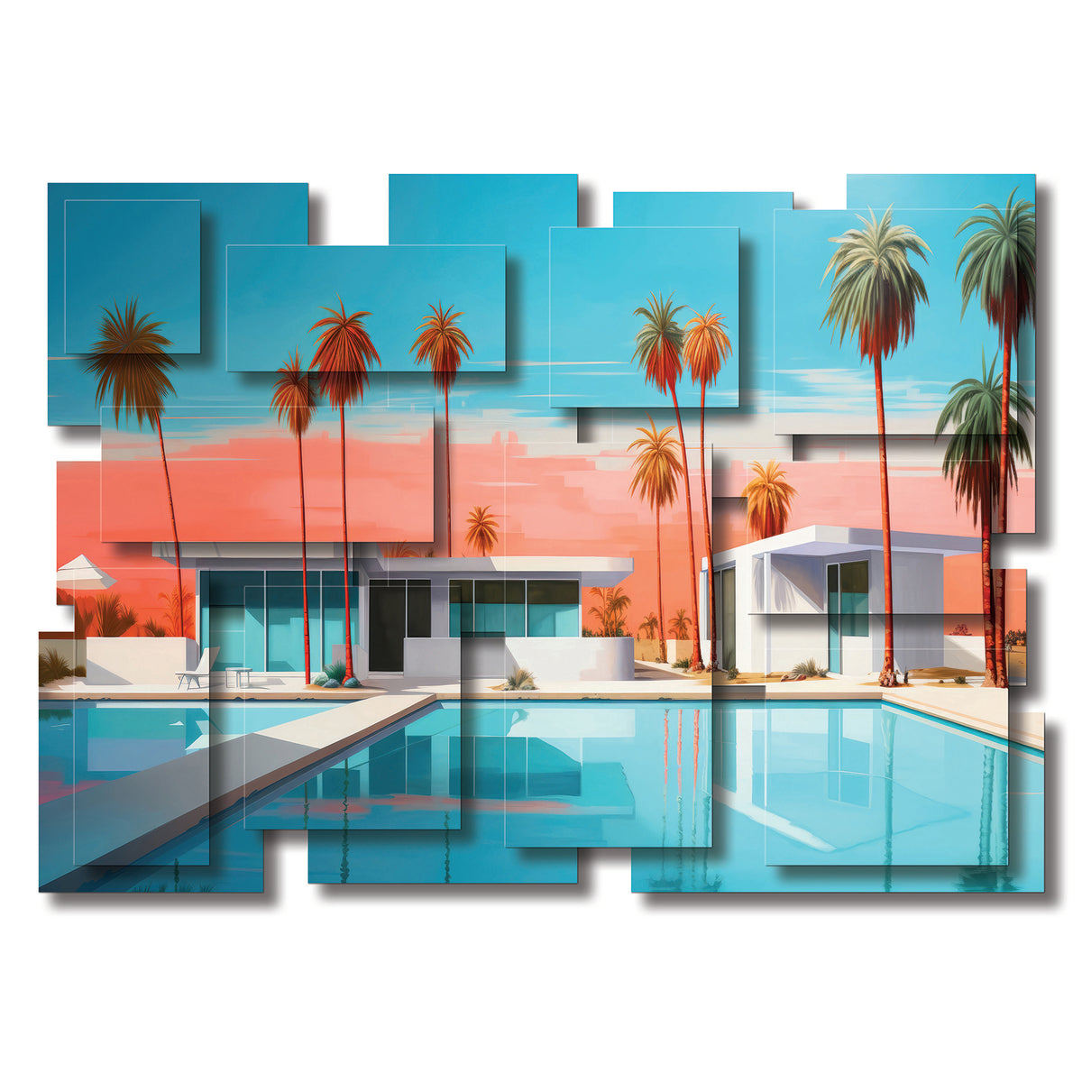 Cali wall sculpture, horizontal, 56 x 40 inches