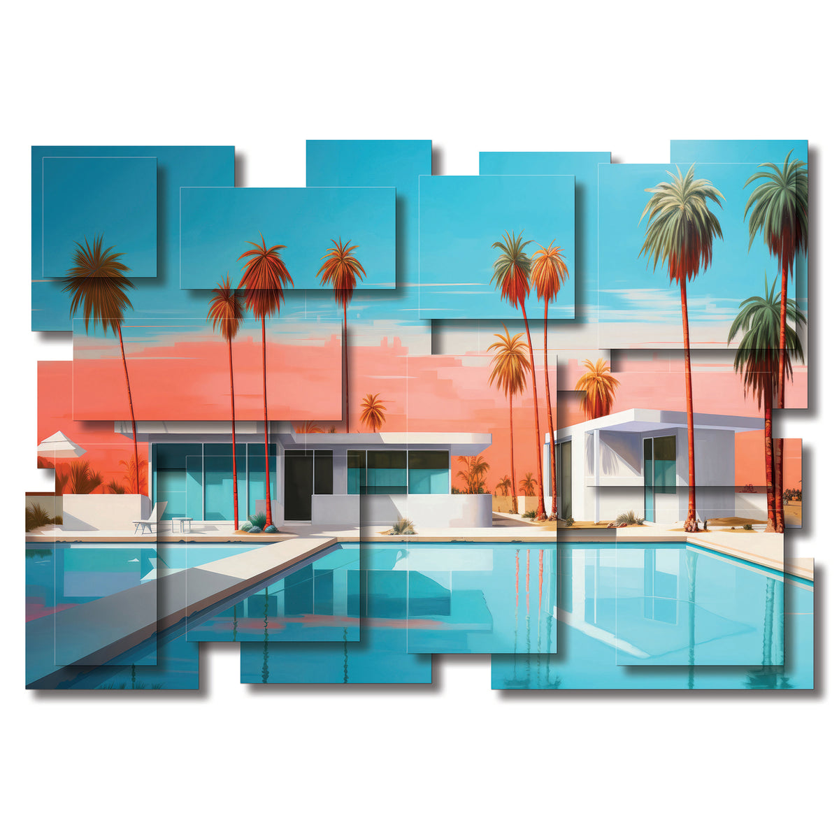 Cali wall sculpture, horizontal, 66 x 46 inches