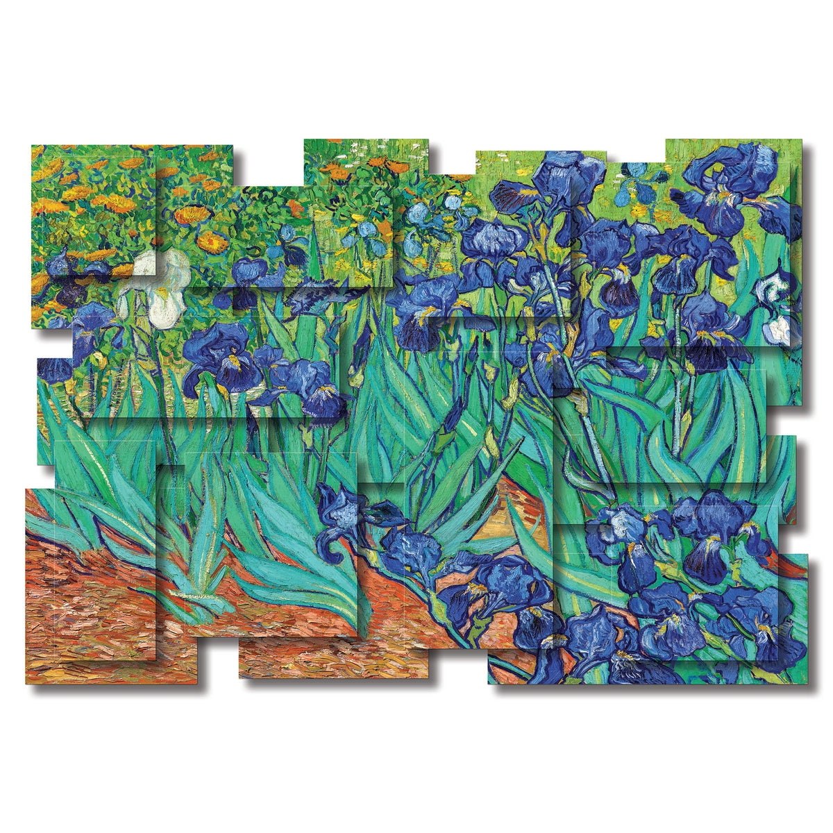 Irises wall sculpture, horizontal