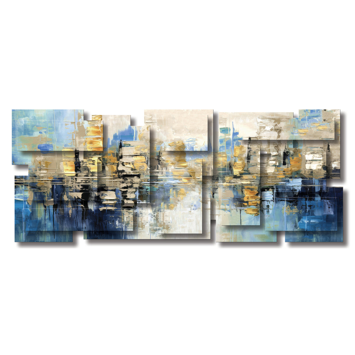 Luster wall sculpture, panoramic, 60 x 24 inches