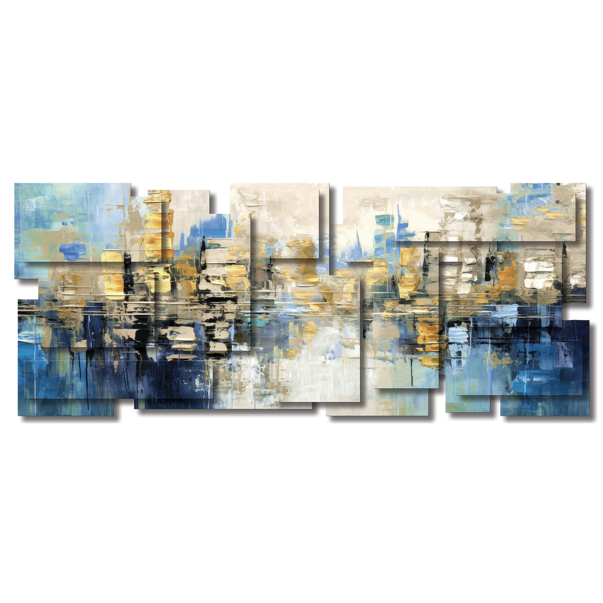 Luster wall sculpture, panoramic, 84 x 34 inches