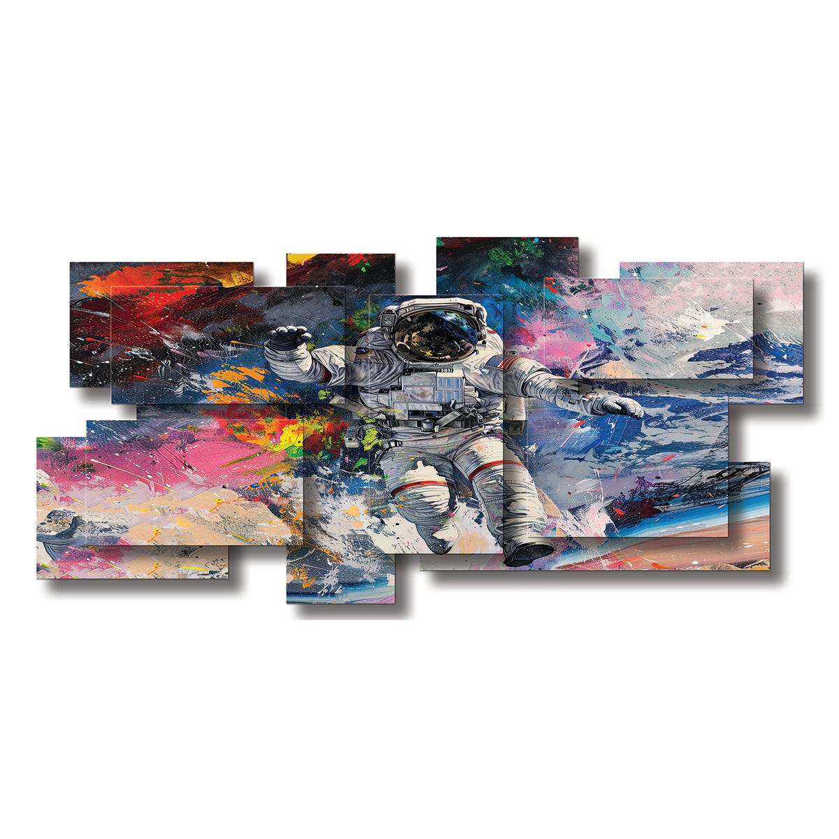 Major Tom wall sculpture, panoramic