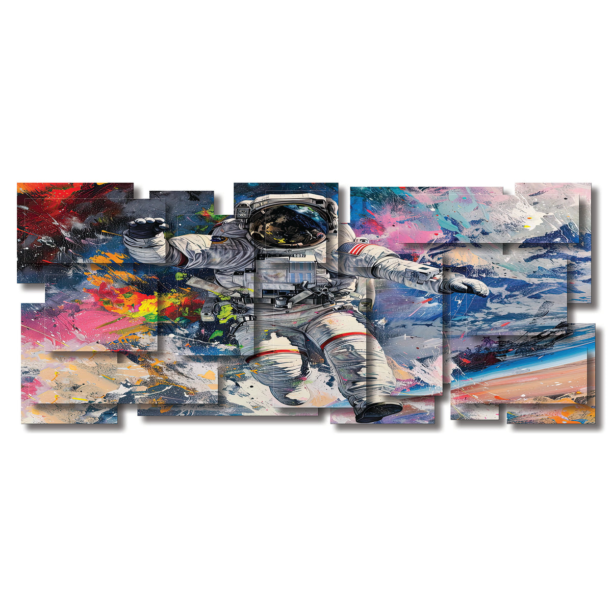 Major Tom wall sculpture, panoramic