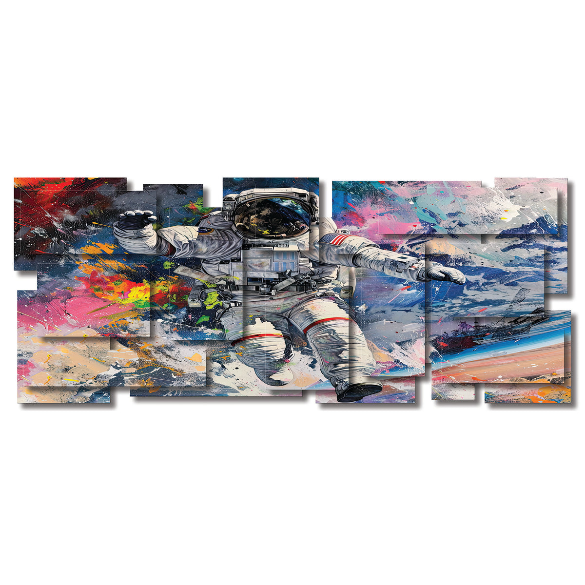 Major Tom wall sculpture, panoramic