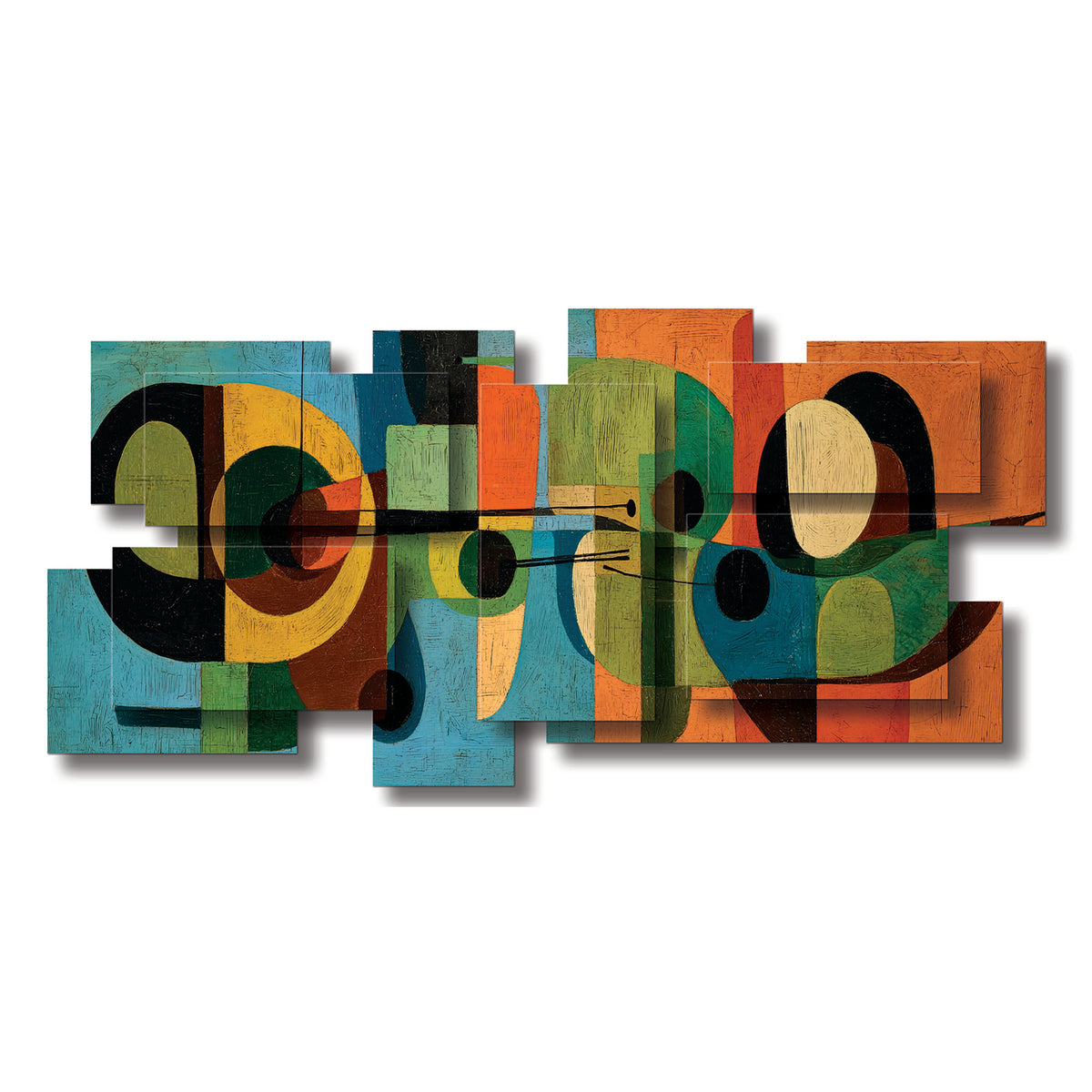 Mid Mod wall sculpture, panoramic