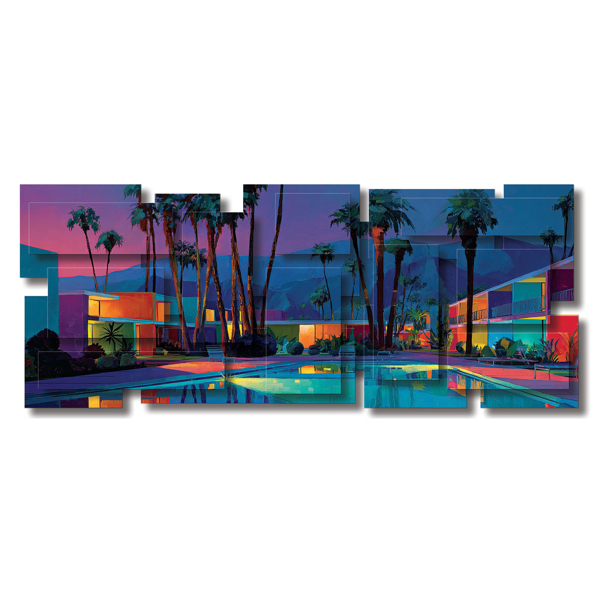 Mirage wall sculpture, panoramic