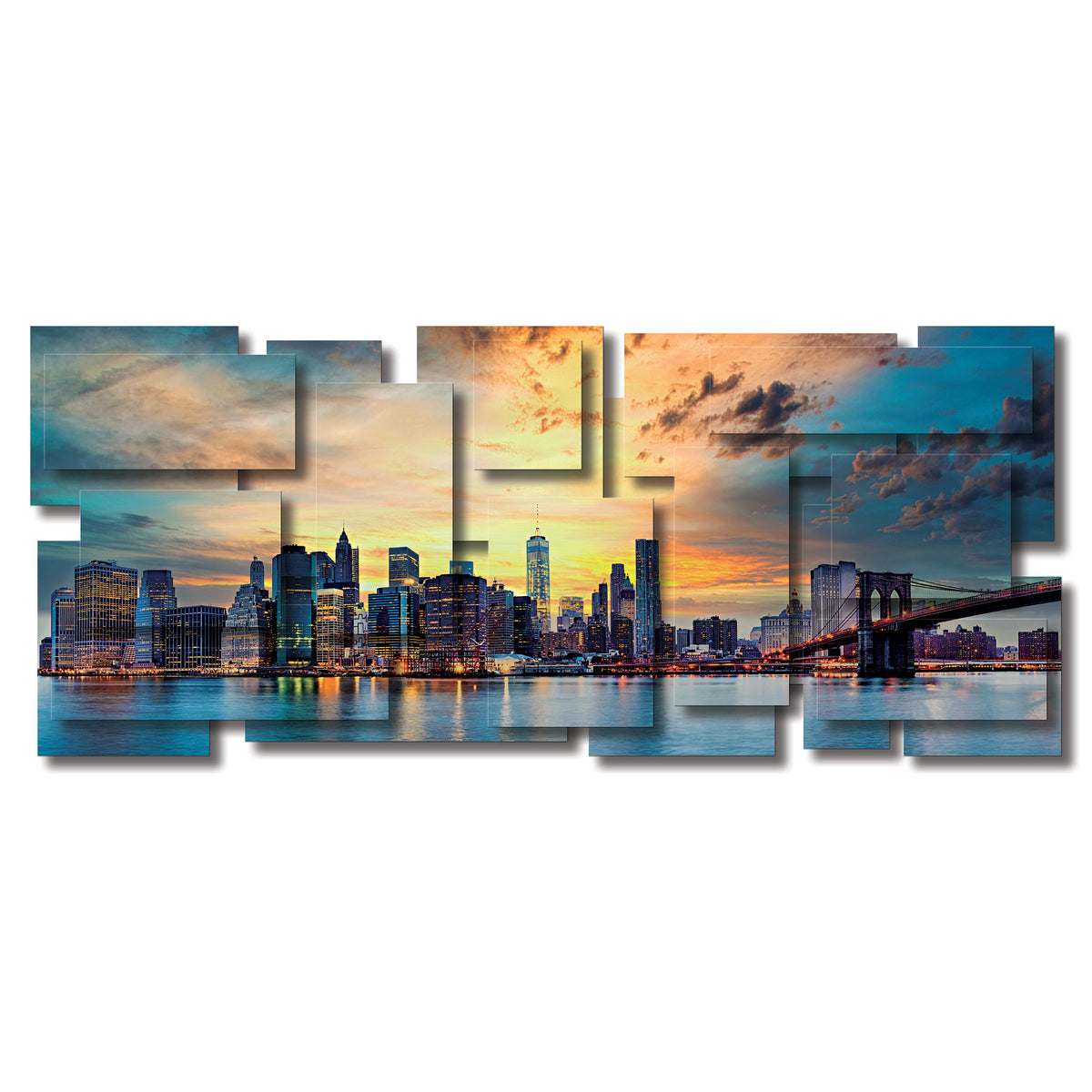 New York 2 wall sculpture, panoramic