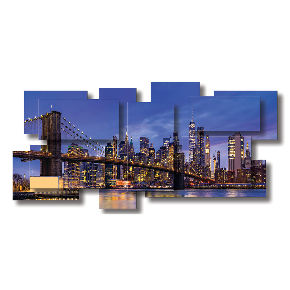 New York 3 wall sculpture, panoramic
