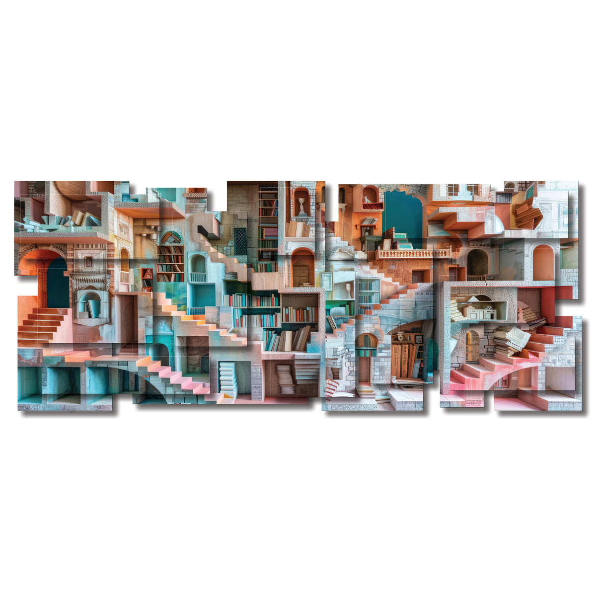 Perspective wall sculpture, panoramic