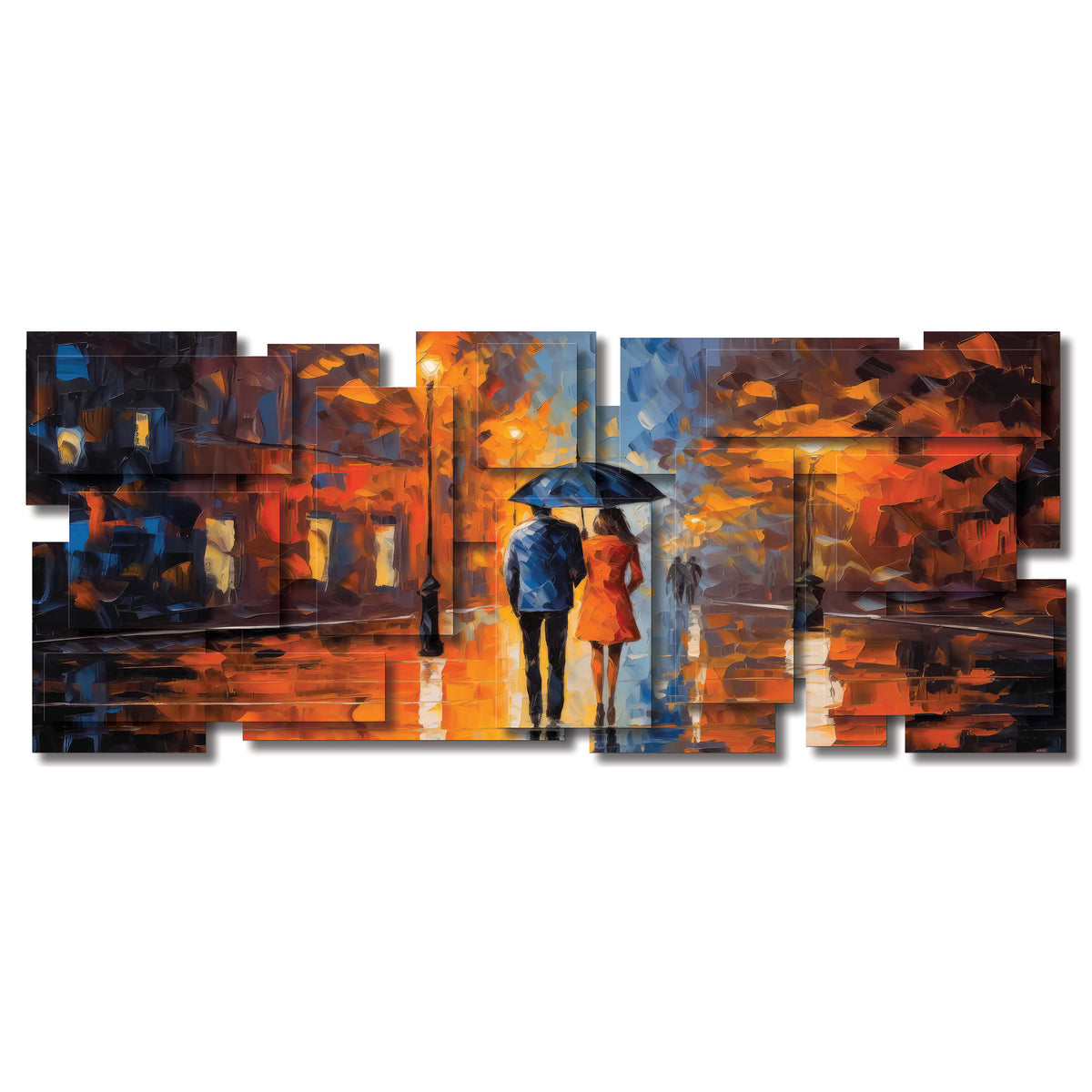Rain wall sculpture, panoramic