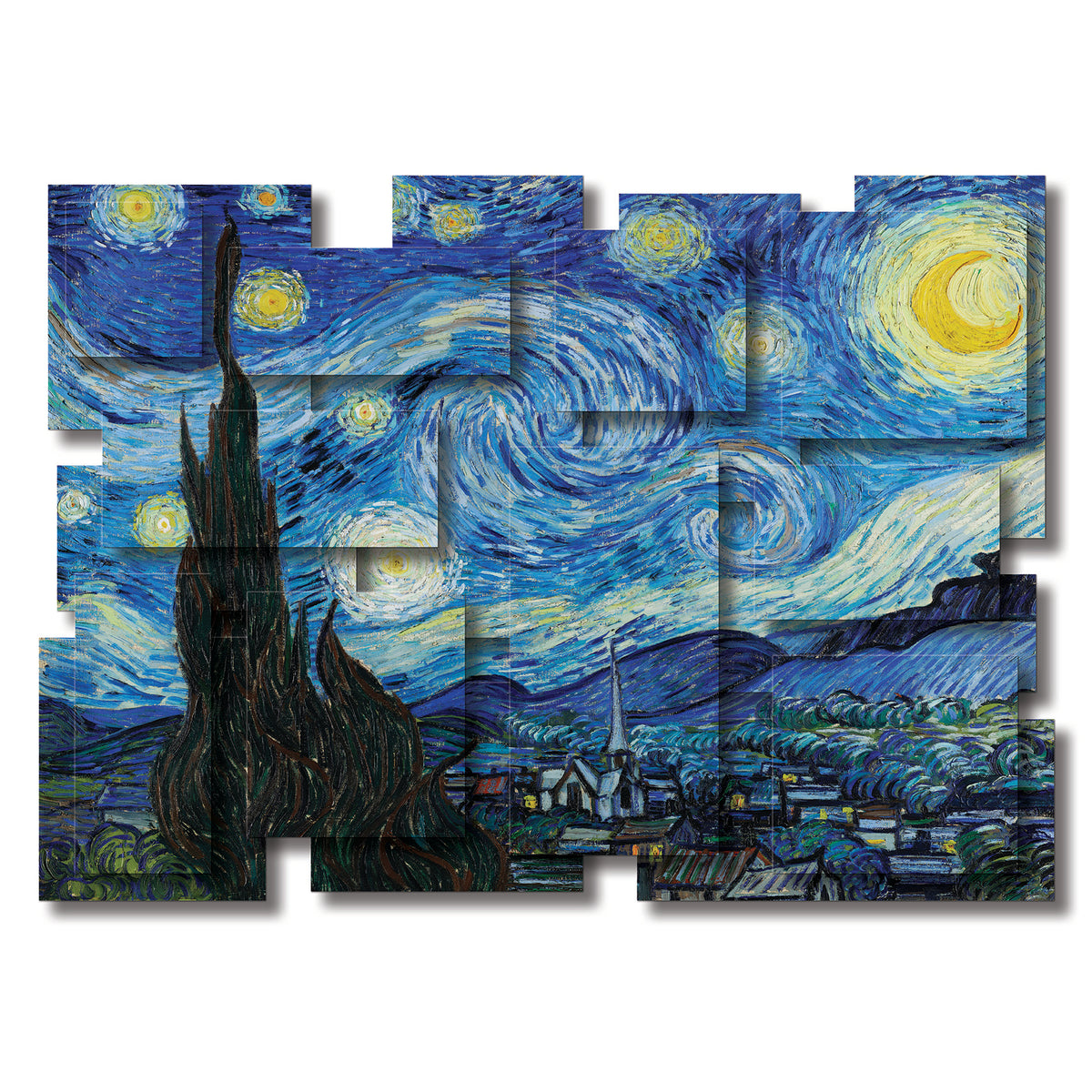Starry Night wall sculpture, horizontal
