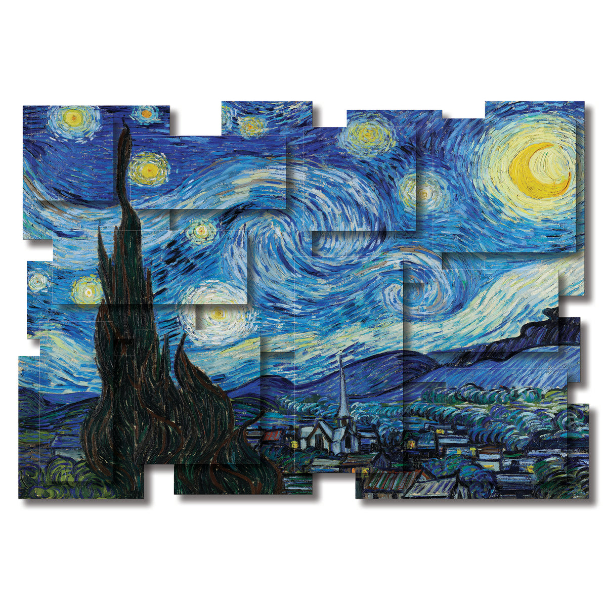 Starry Night wall sculpture, horizontal, 66 x 46 inches