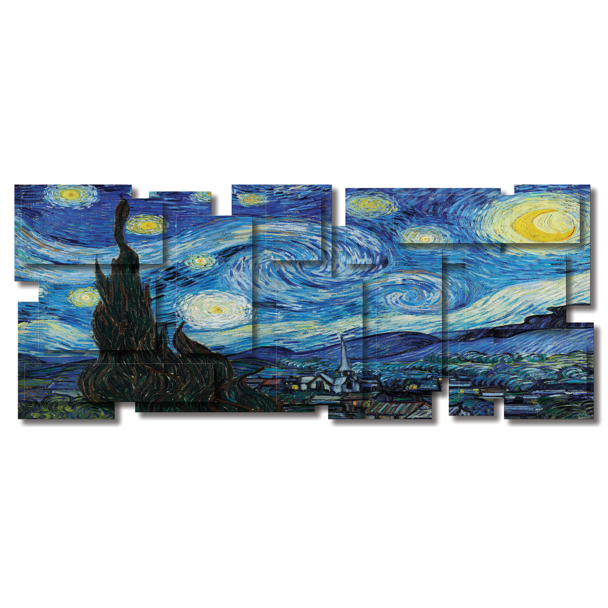 Starry Night wall sculpture, panoramic