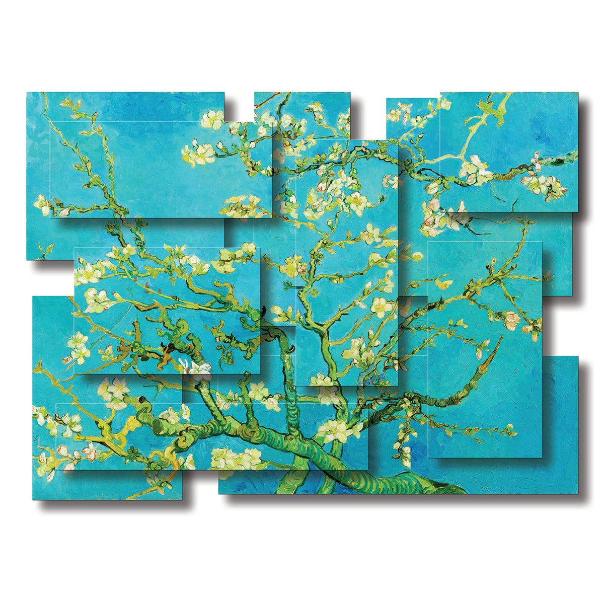 Almond Blossoms wall sculpture, horizontal