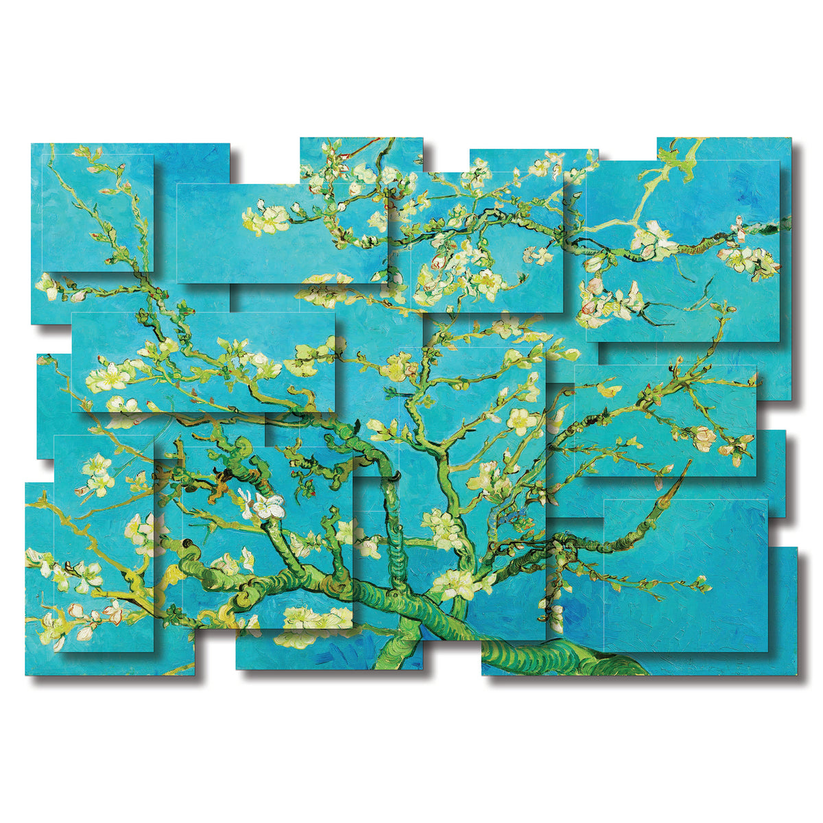 Almond Blossoms wall sculpture, horizontal