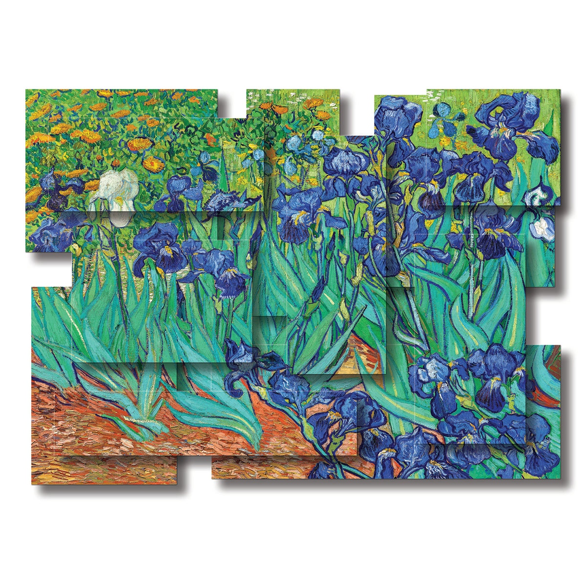 Irises wall sculpture, horizontal