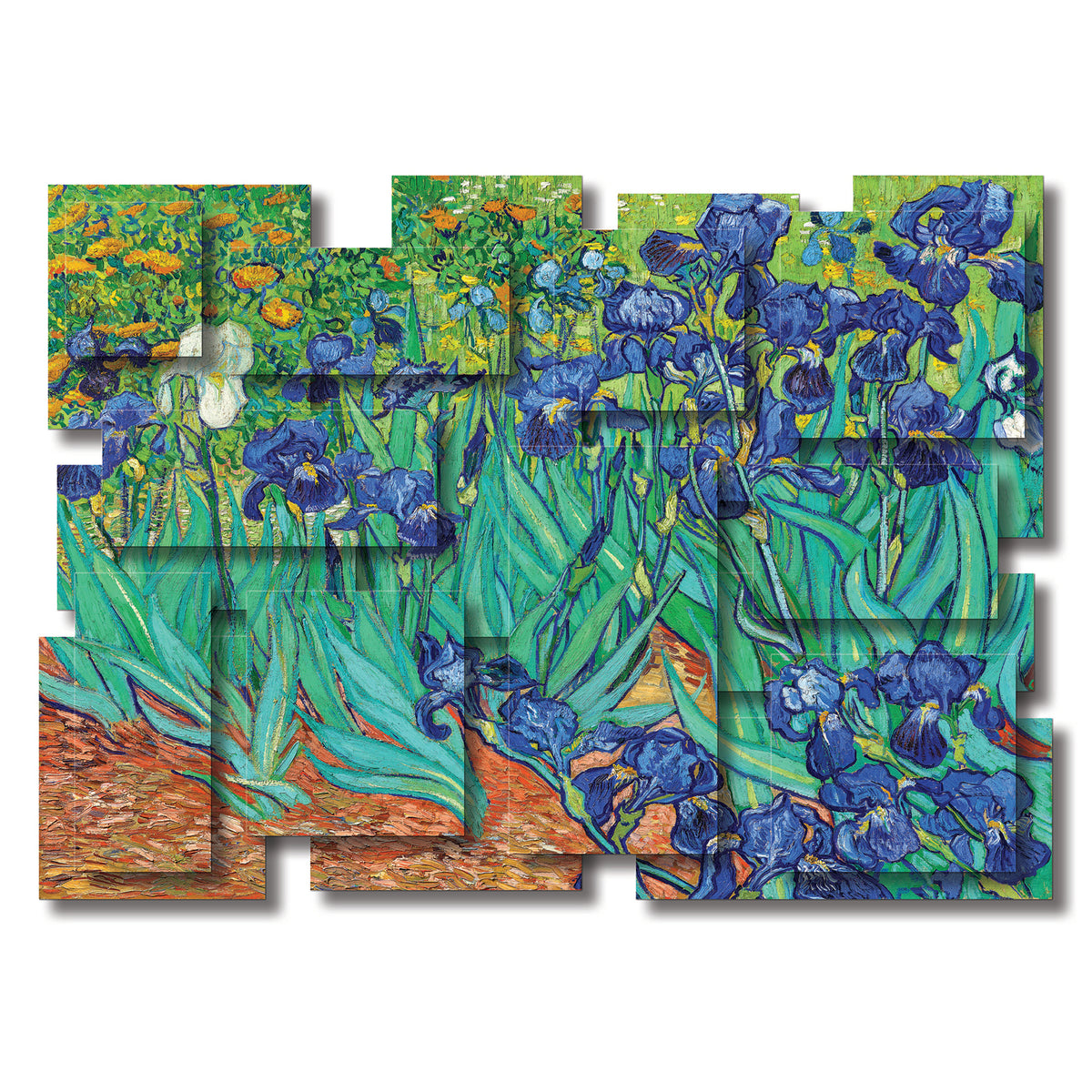 Irises wall sculpture, horizontal
