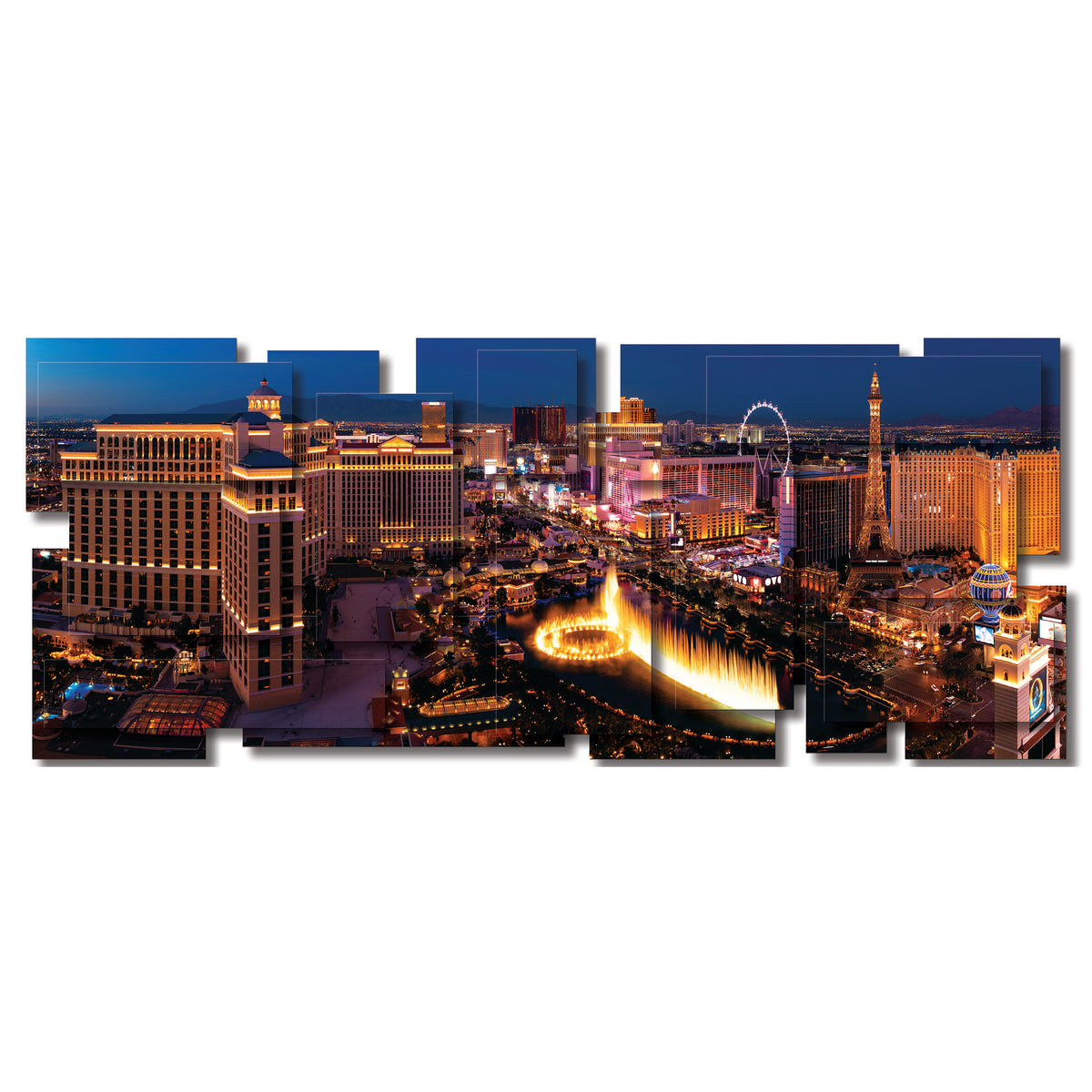 Las Vegas wall sculpture, panoramic
