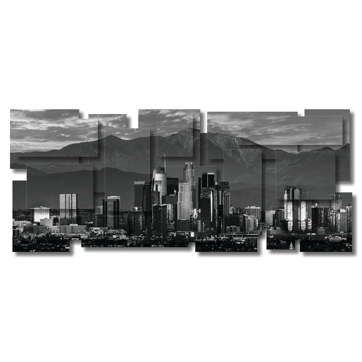 Los Angeles B/W dimensional wall sculpture by PiOViee
