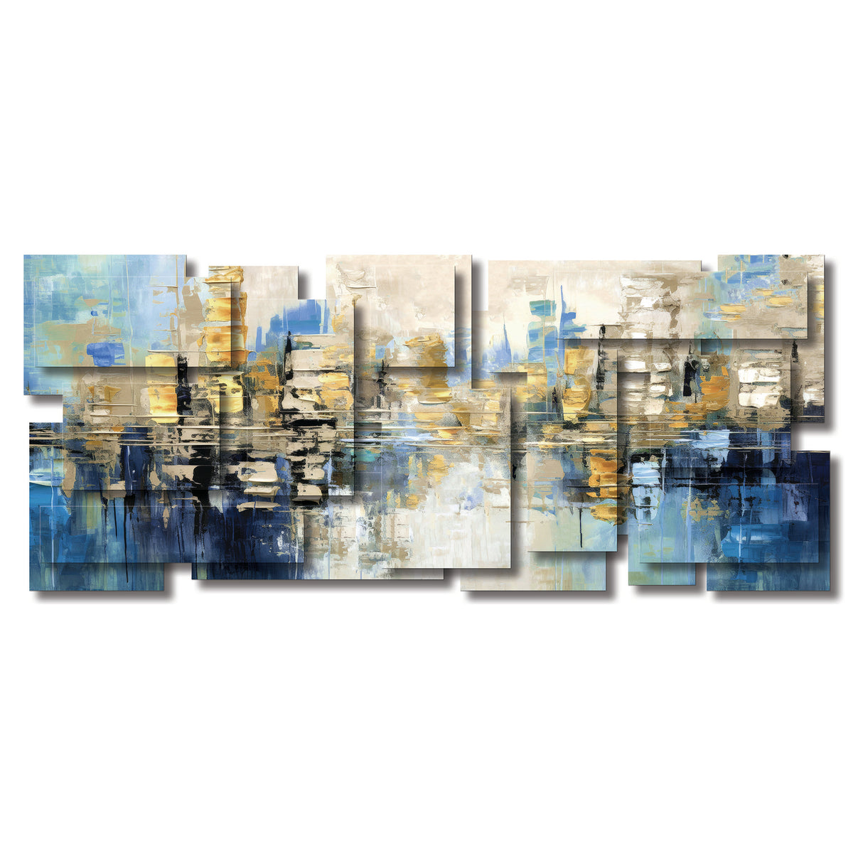 Luster wall sculpture, panoramic, 72 x 30 inches