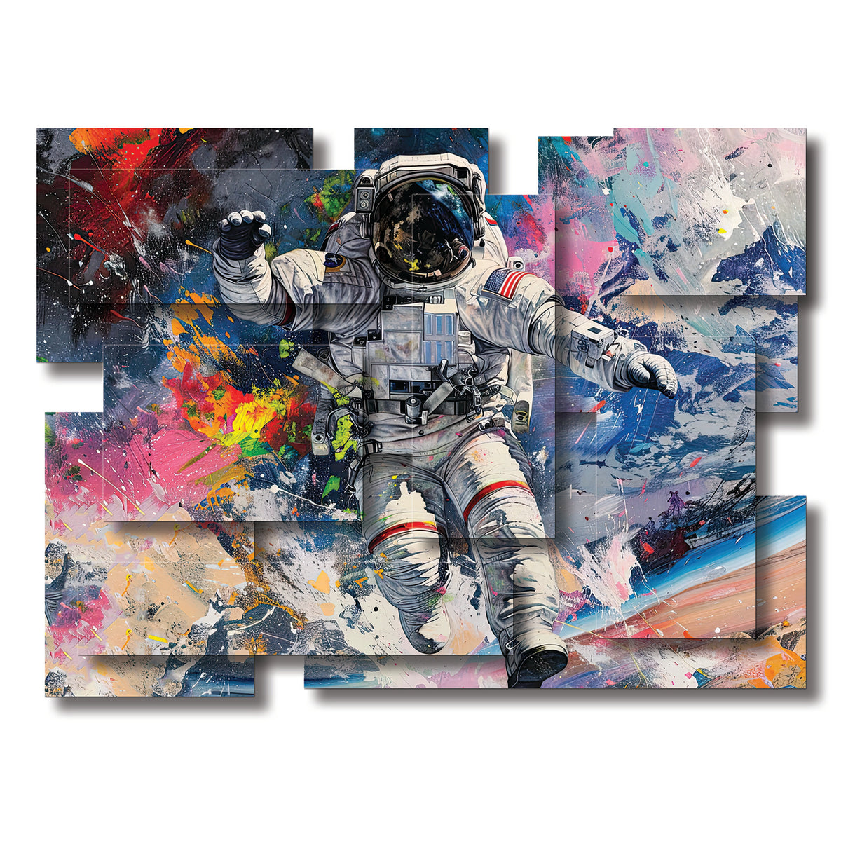 Major Tom wall sculpture, horizontal