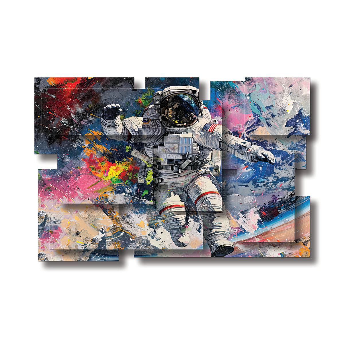 Major Tom wall sculpture, horizontal, 36 x 24 inches