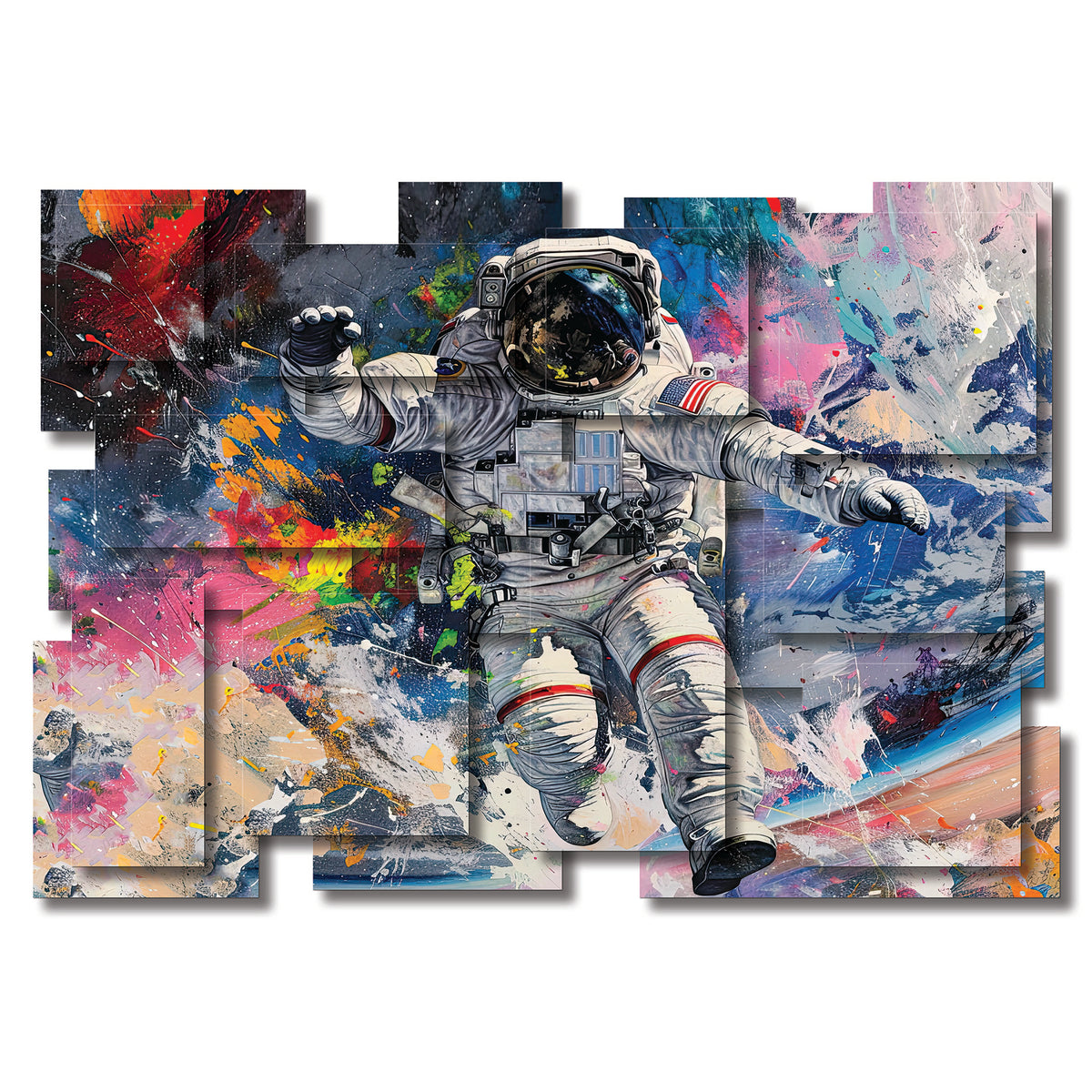 Major Tom wall sculpture, horizontal