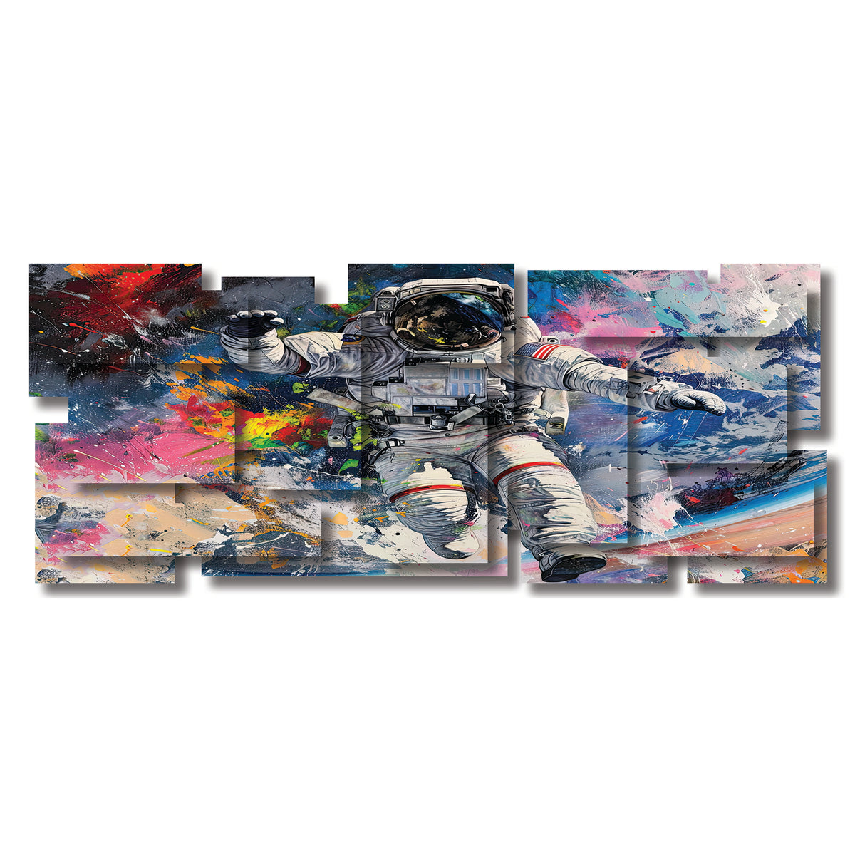 Major Tom wall sculpture, panoramic