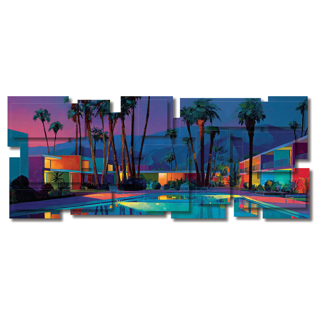 Mirage wall sculpture, panoramic