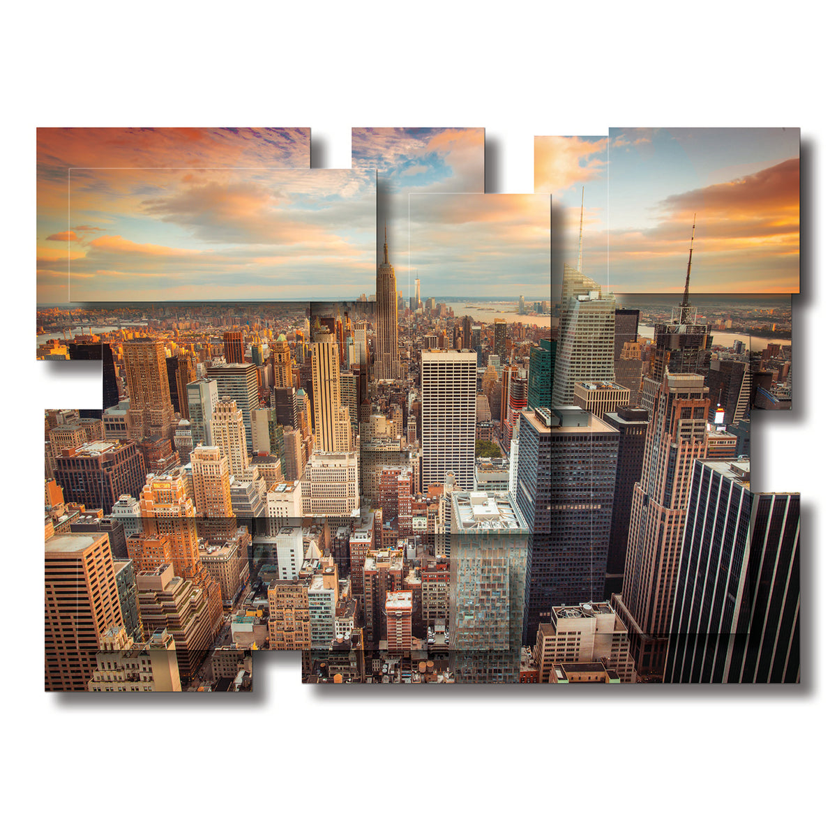 New York 1 wall sculpture, horizontal, 40 x 30 inches