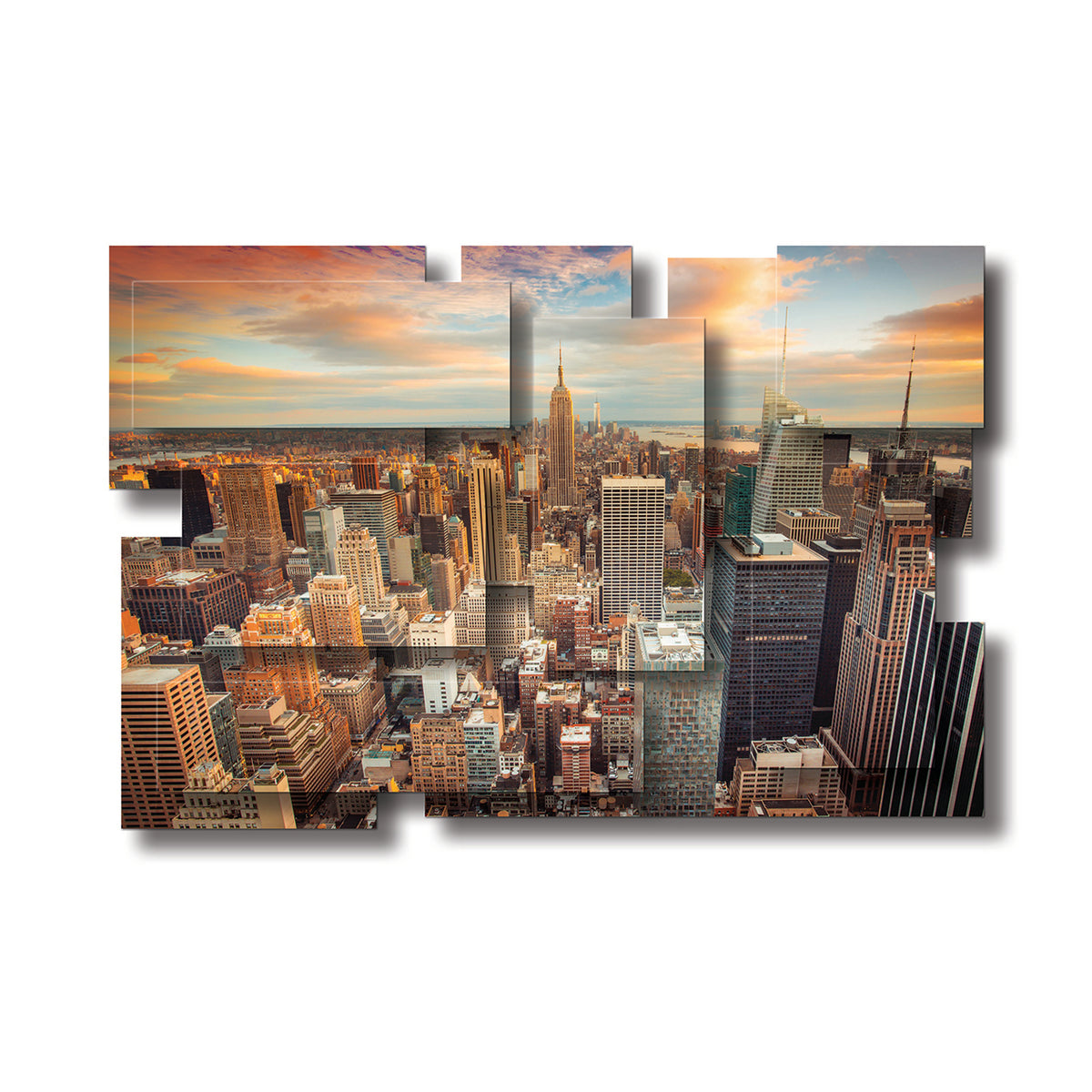 New York 1 wall sculpture, horizontal, 36 x 24 inches