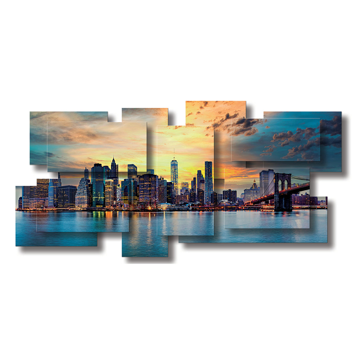 New York 2 wall sculpture, panoramic