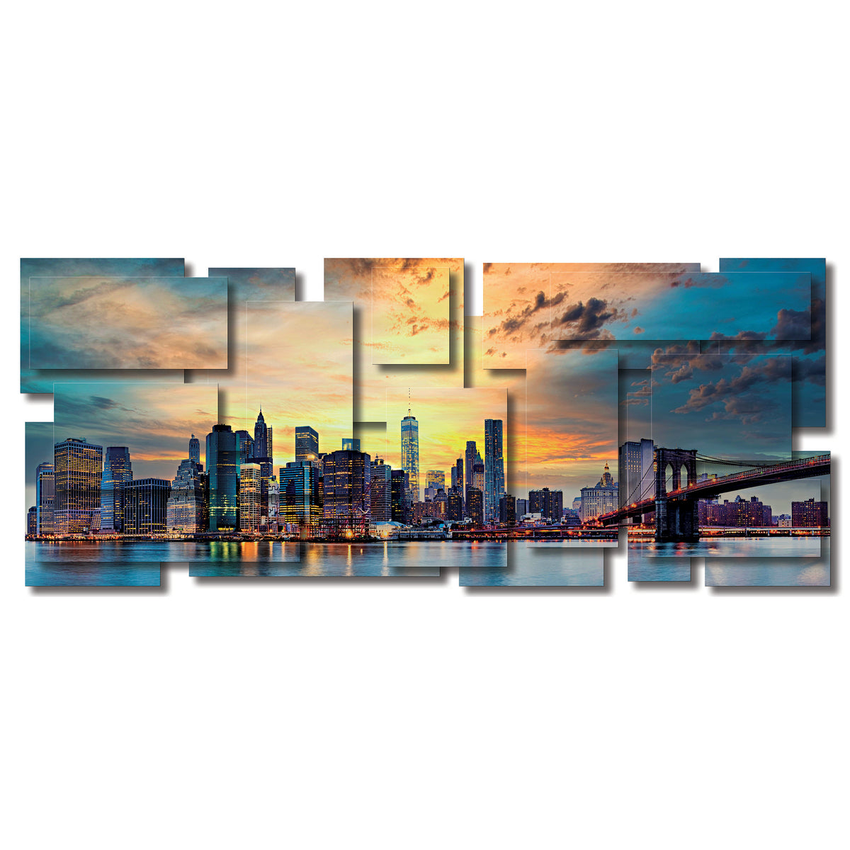 New York 2 wall sculpture, panoramic