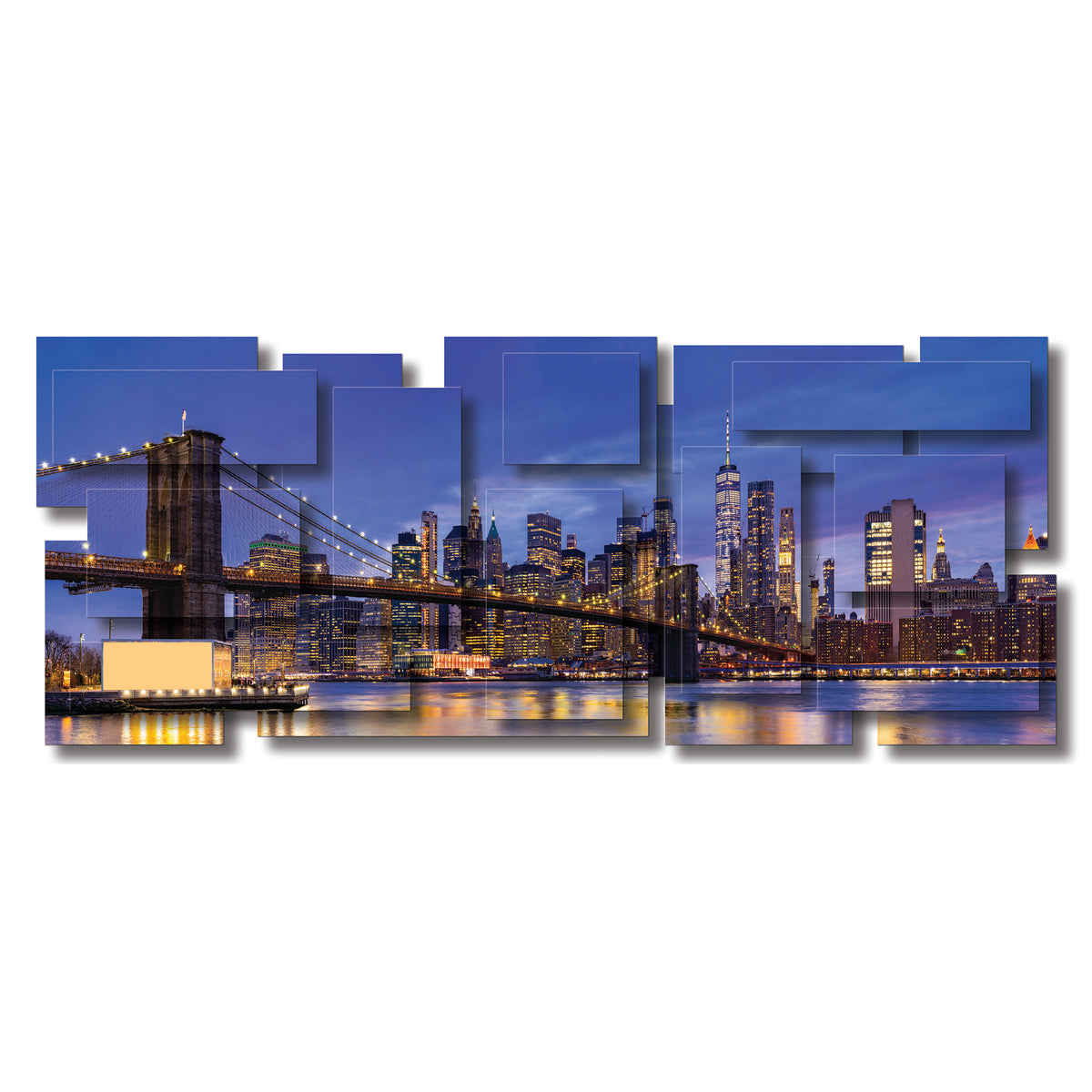 New York 3 wall sculpture, panoramic