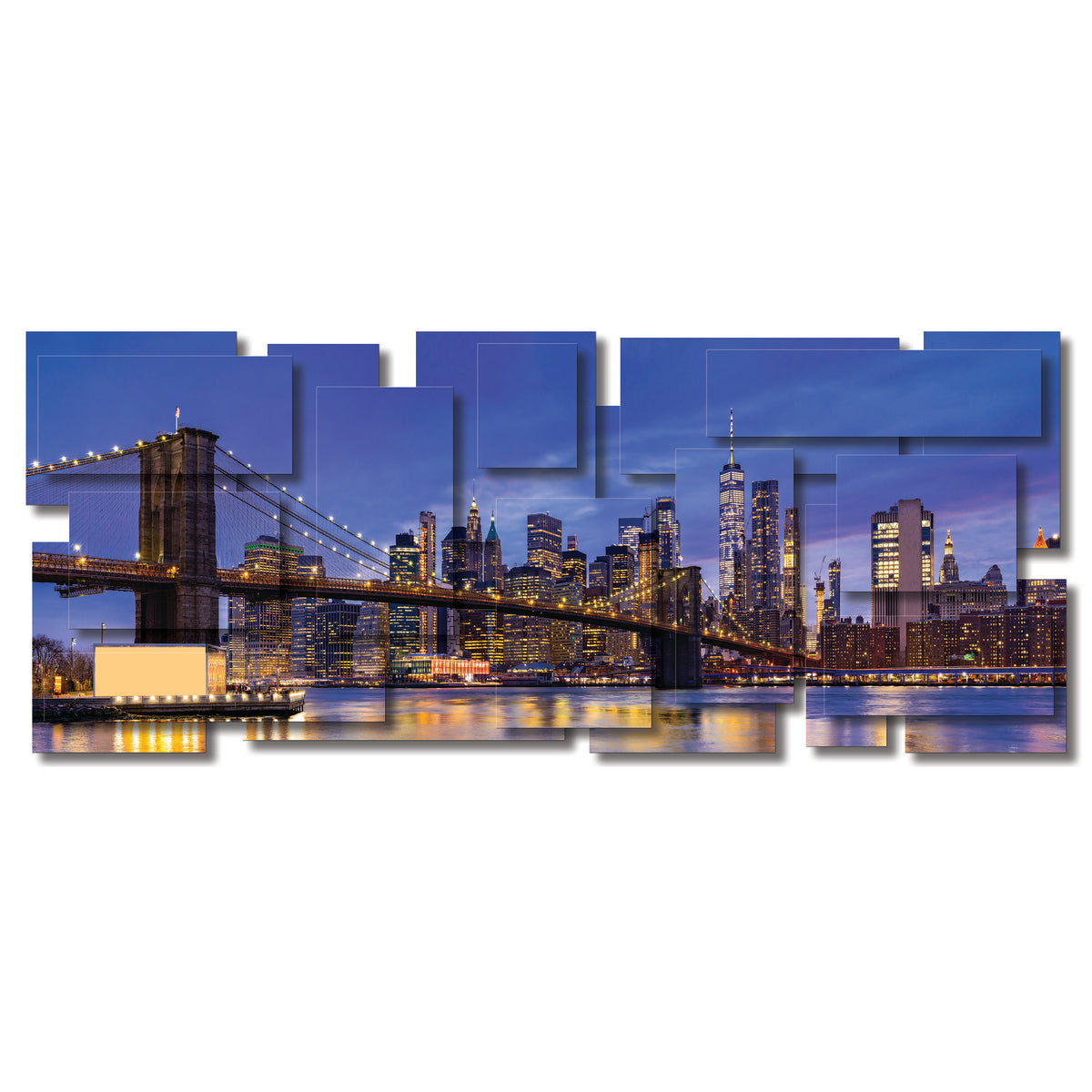 New York 3 wall sculpture, panoramic