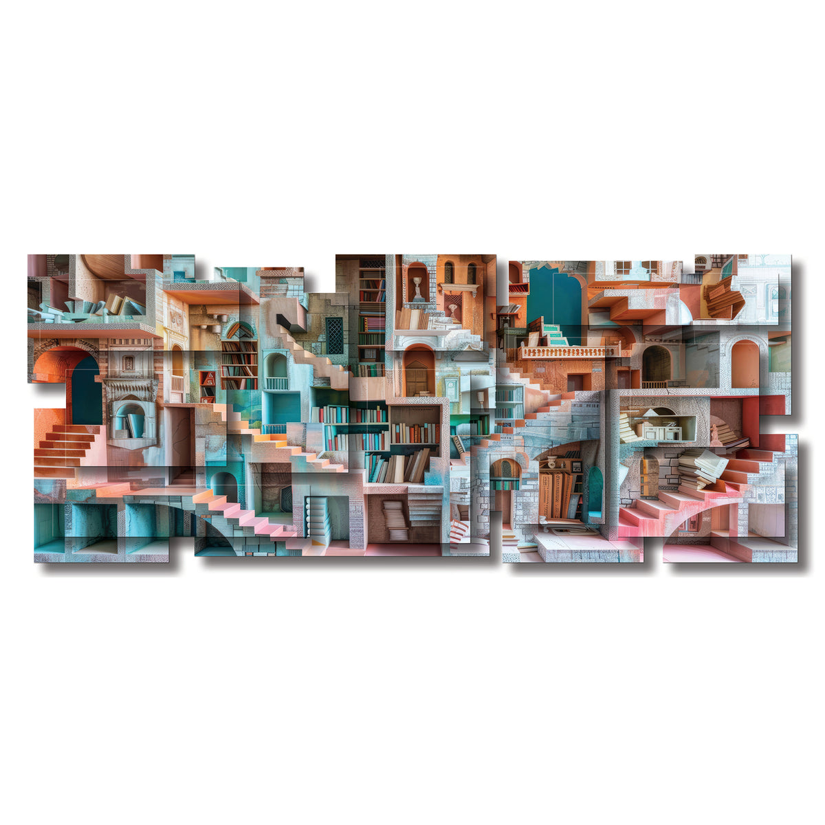 Perspective wall sculpture, panoramic