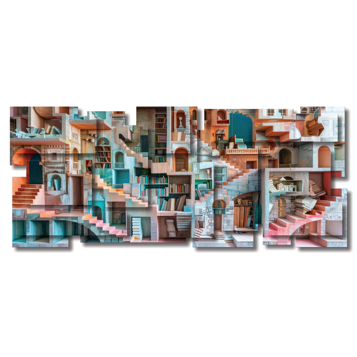 Perspective wall sculpture, panoramic