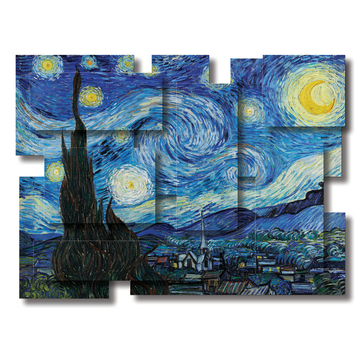 Starry Night wall sculpture, horizontal